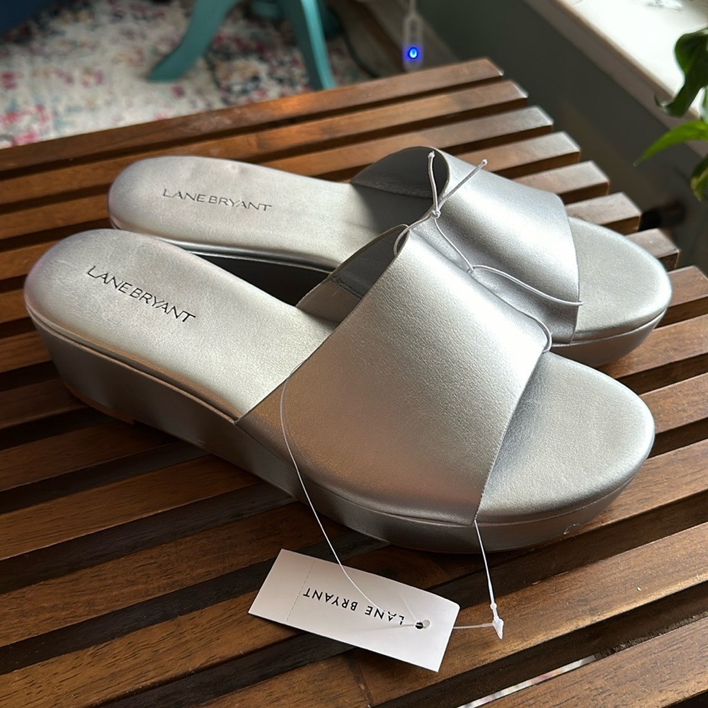 Lane Bryant Silver Sandals- Brand New with Tags- size 10W